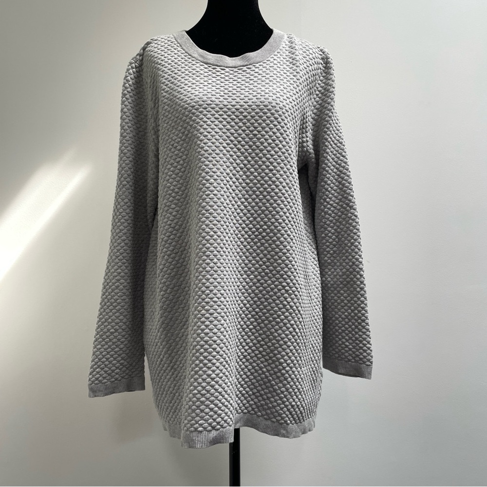 COS Textured Knit Sweater Light Grey Medium